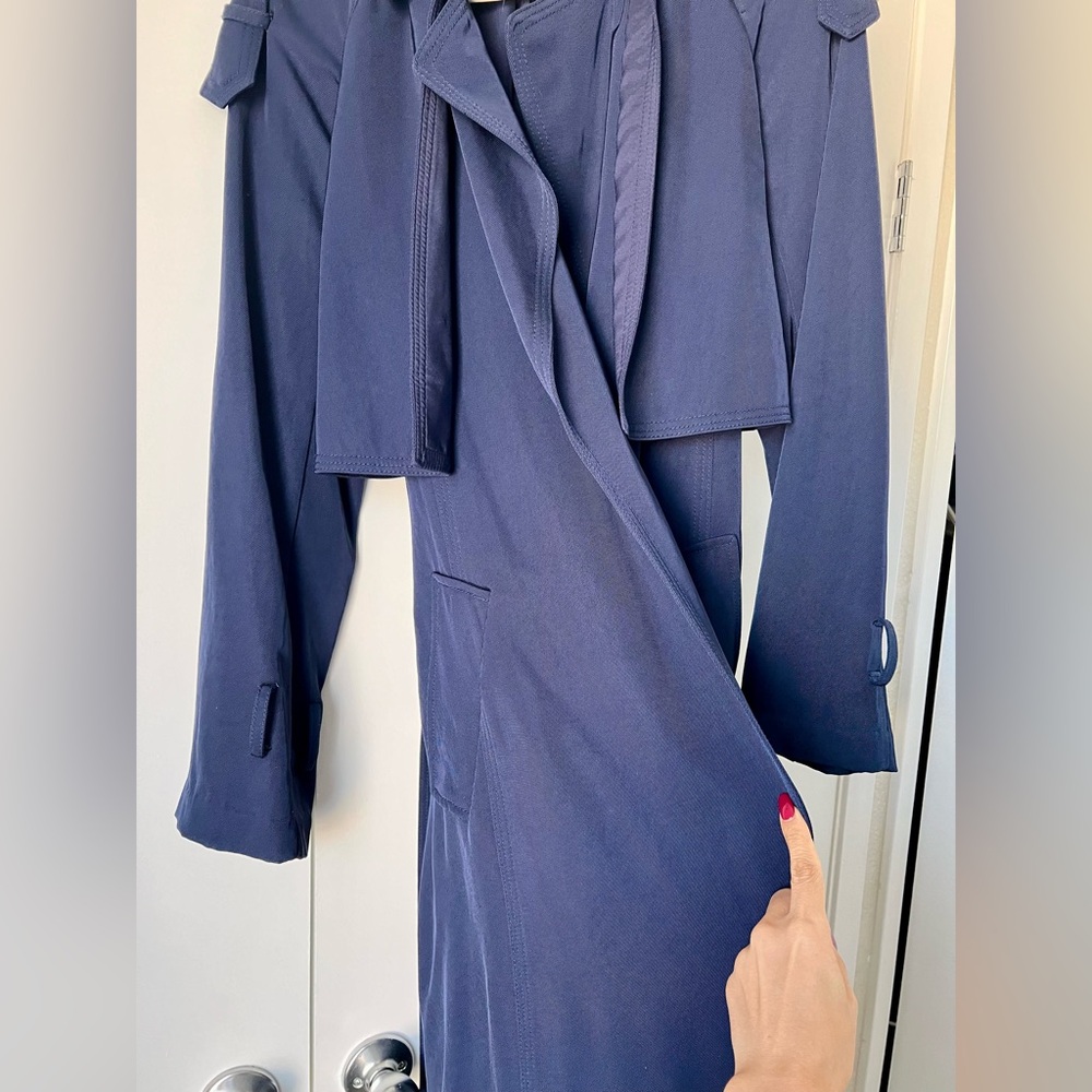 Michael Kors Blue Trench Coat S / M - NWOT - Picture 7 of 10